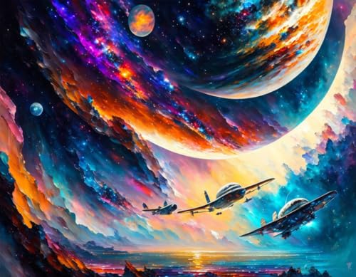 Toile sans cadre Fly Me to the Moon peinture huile SERENDIPITP