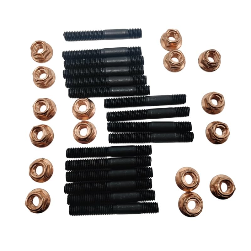 2PCS 8 Kits A1201420072 Exhaust Manifold Hex Nuts, M8 x 1.25 Self-Locking Flange Nut Replacement Kit Compatible with Volkswagen, Audi, BMW Cars & Trucks