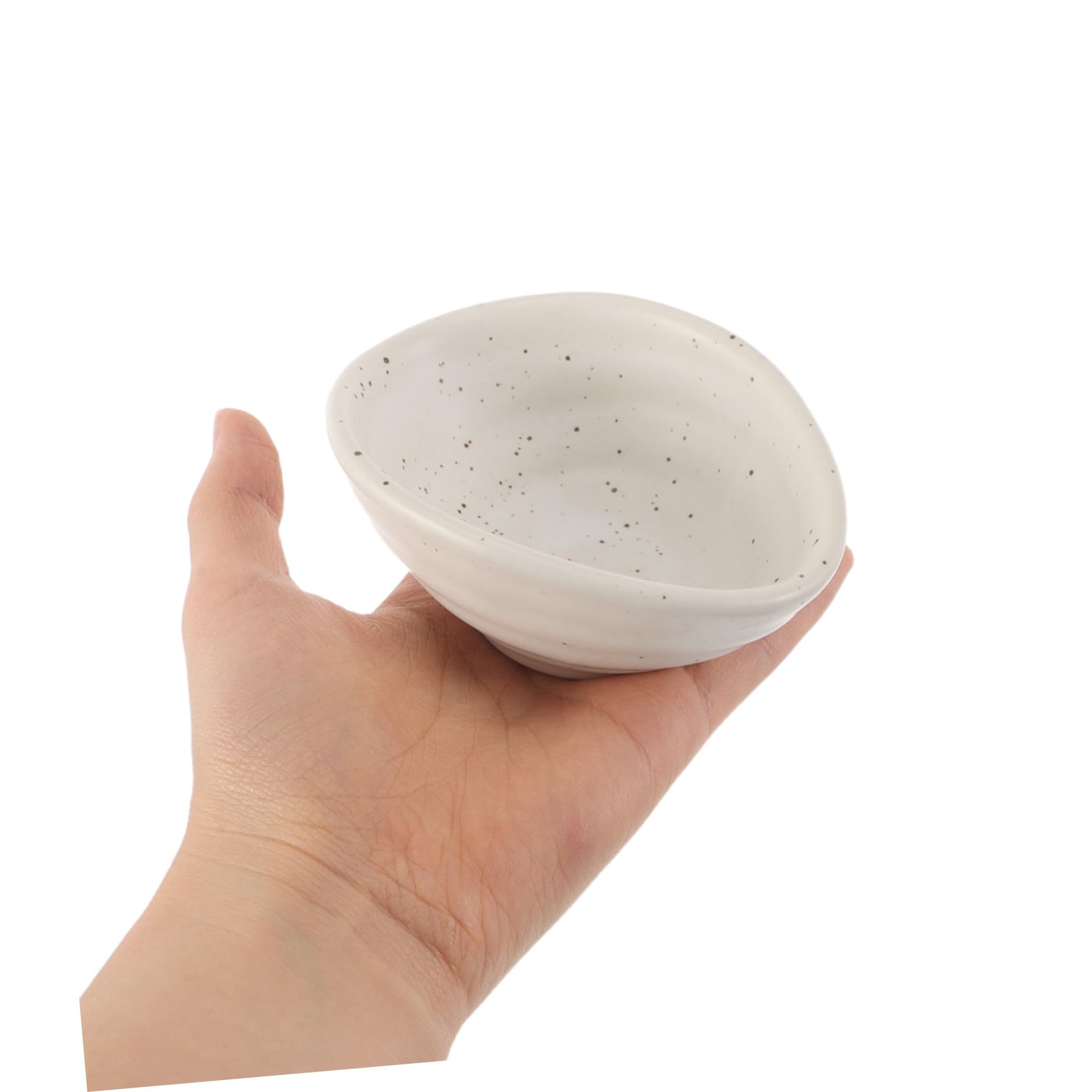 LABRIMP Plat à Sauce en Céramique Blanc Lot de 4 Style Japonerie