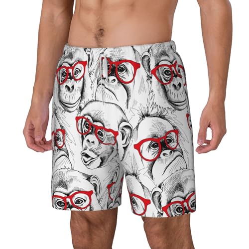 Monkey Funny Men's Swim Trunks Board Shorts Quick Dry-2
