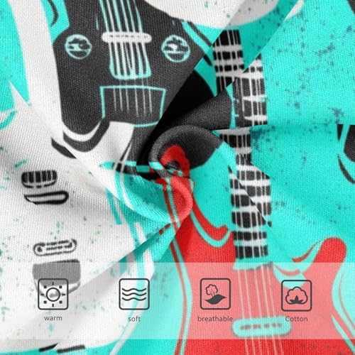 CHIFIGNO Boy Cotton Underwear Breathable Briefs Soft Briefs Underwear for Little Boy, Colorful Guitar Teal3