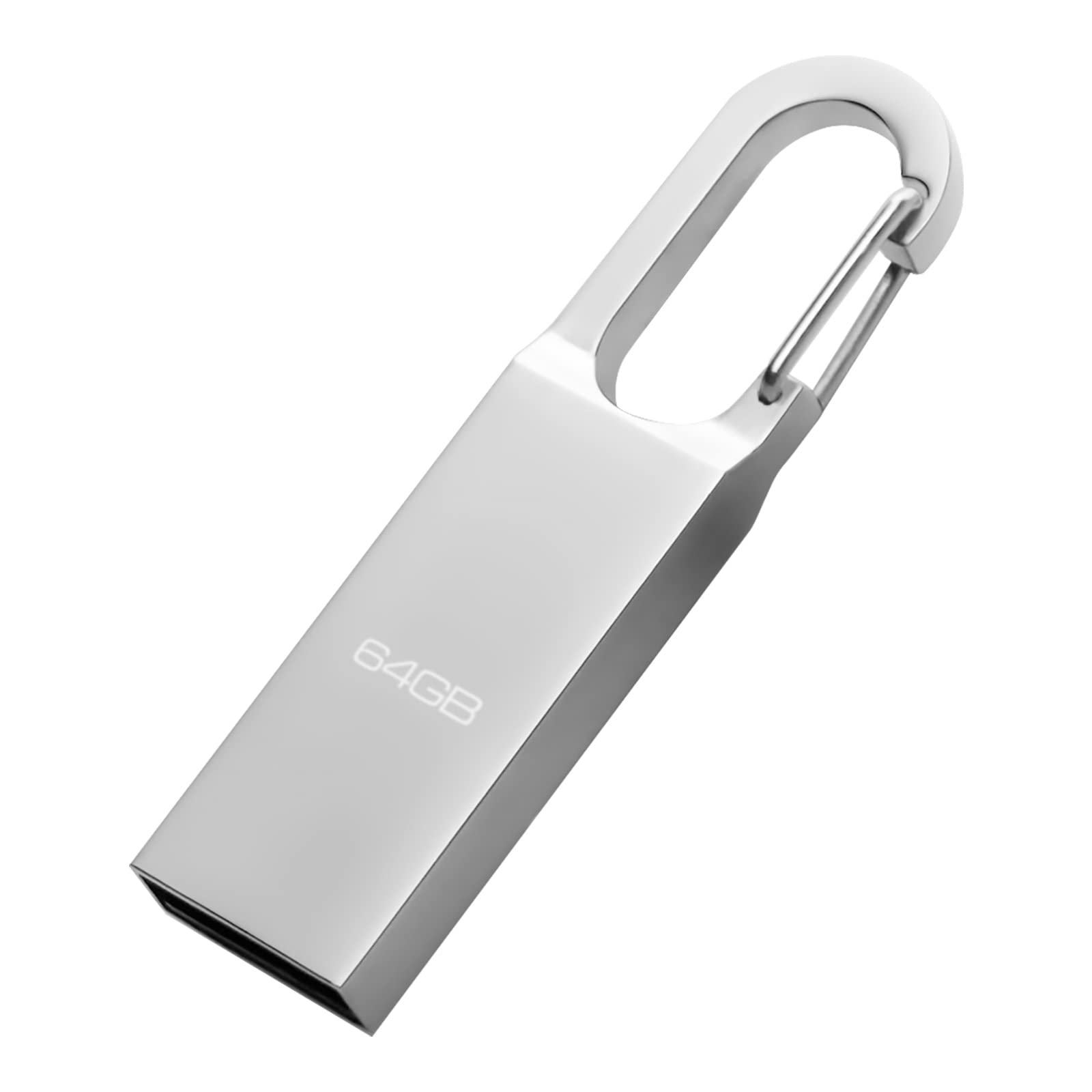 64GB USB Memory Stick, Flash Drive 2.0 Metal Waterproof Thumb Drive Storage for Computer, Tablet, PC (Silver)