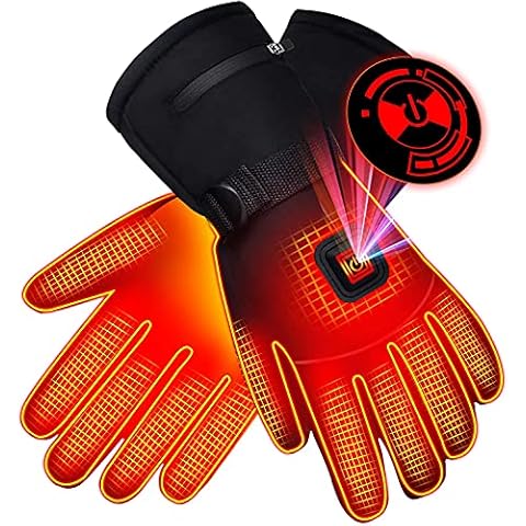 Mocoli Heated Gloves, Battery Operated Heated Gloves for Men Women, Thermal Gloves with 3 Heat Settings, Heated Winter Gloves for Outdoor Bicycle Motorcycle Ski Snowdoard Hunting, Blue,Green,Red Cover