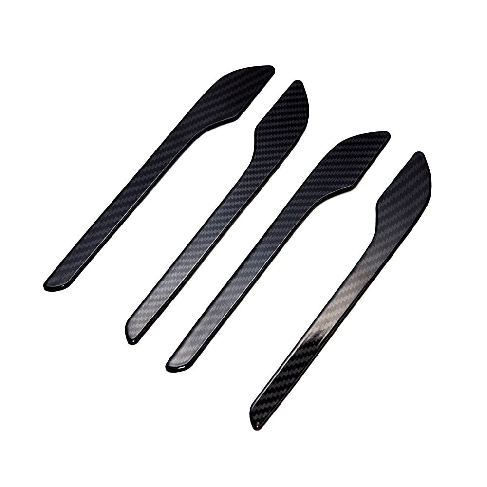 Rinkteea One Color Exterior Car Door Handle For Model 3 2022 Y Accessories Door Cover Paste Carbon Fiber Abs Three 4Pcs/Set Car Handle(Glossy Carbon Fiber)