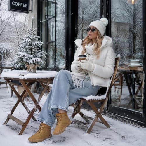 Image of Snow Boots for Women Winter Warm Fuzzy Non Slip Ankle Boots