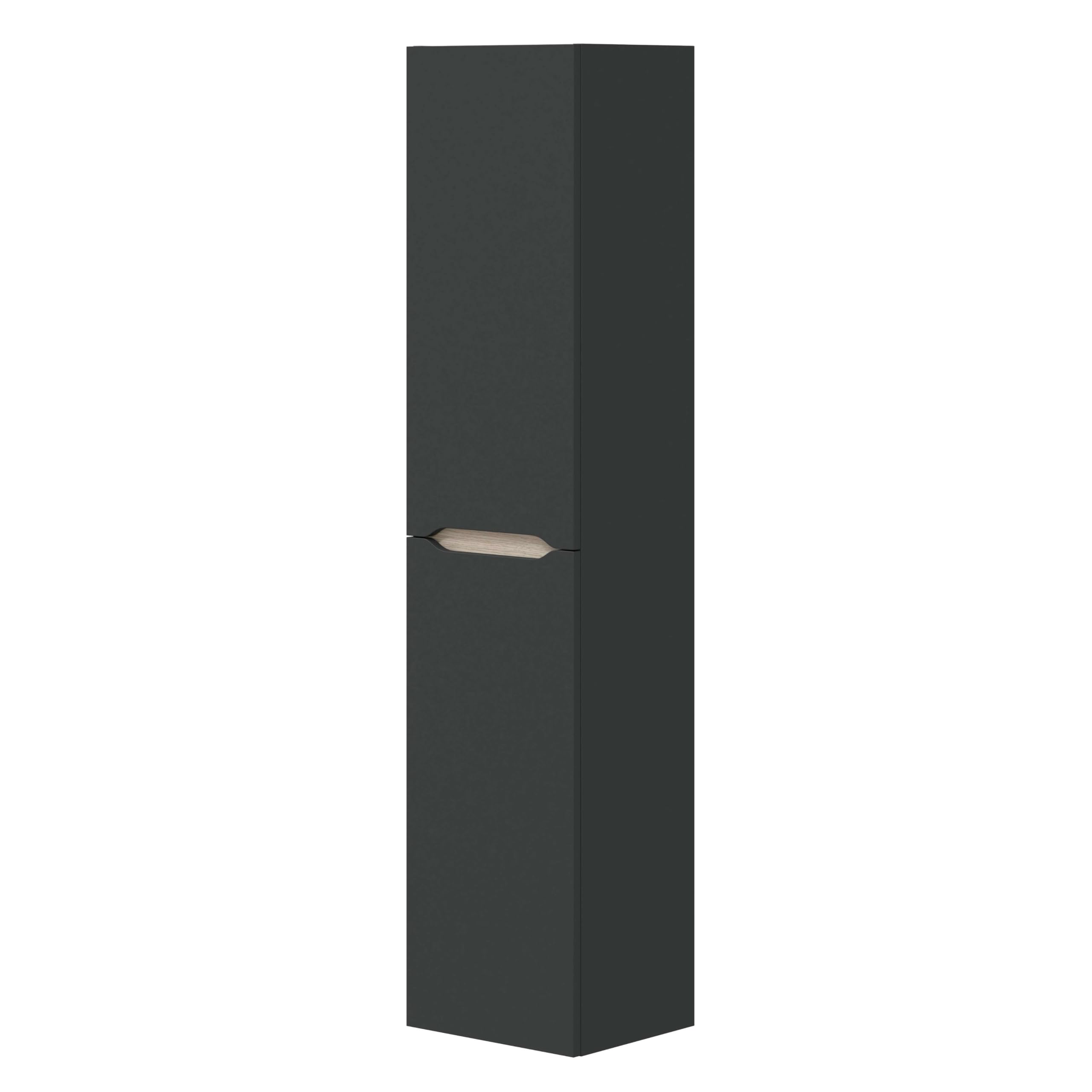 Miroytengo Conjunto de Muebles de Baño Moderno Lotto Color Gris Antracita y Roble (Espejo+Lavabo+Columna suspendida)