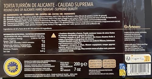 Turrón de Jijona Blando El Artesano - Jijona Soft Turron 250g
