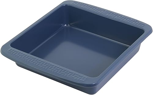 Chicago Metallic Sartén cuadrada antiadherente para todos los días, perfecta para pasteles cuadrados, brownies y mucho más. 9 pulgadas, azul