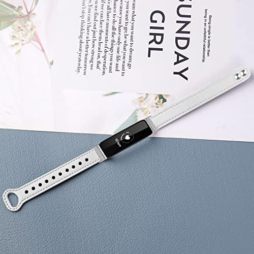 Gimuk Leather Strap Compatible with Fitbit Inspire 2 Strap Women Men - Image 3