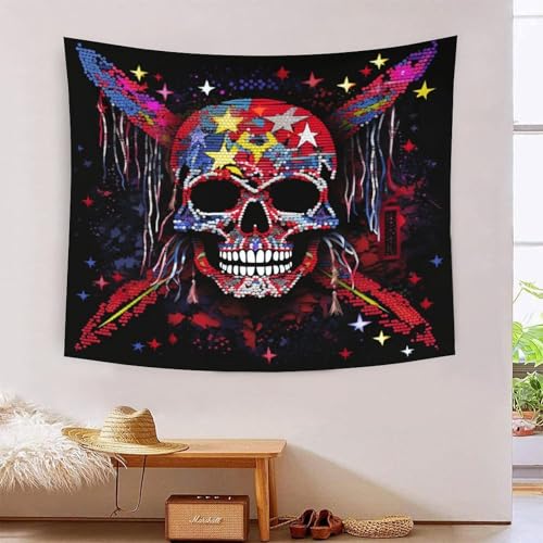 Tapisserie murale squelette 3D art mural tissu grand format déco salon chambre NMOTARVIN