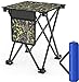 Klein Klappbarer Camping Stuhl Hocker Tragbarer Outdoor Fauler Stool Kompakter Faltbar Strandstuhl Rucksackreisen Wandern Camp Strand Angel Reisen Garten BBQ 4-Bein-Hocker Stühle, Camouflage Grün