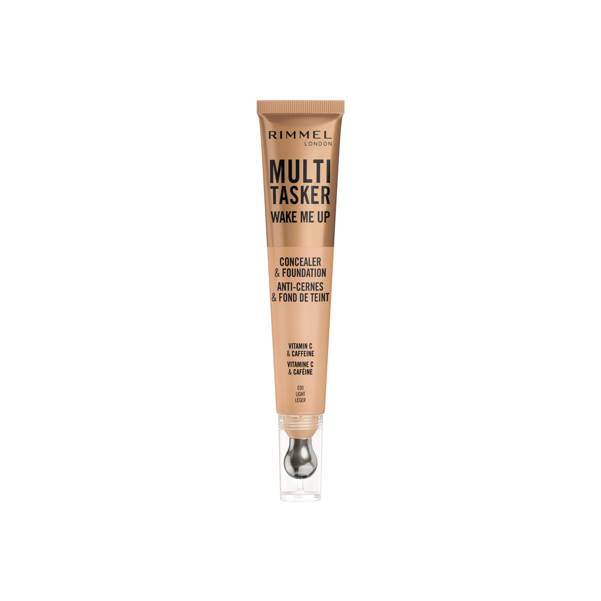 Rimmel Multi-Tasker Wake Me Up, Light, Concealer & Foundation, Brightens, Corrects, Buildable Coverage, Radiant Finish, Vegan Formula, 20ml