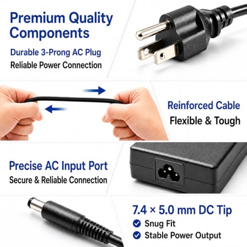 Image of 180W Charger for Dell 19.5V 9.23A 7.4mm Precision Alienware Dock | Compatible with select Dell Precision Alienware G Series WD19 WD22TB4 docks