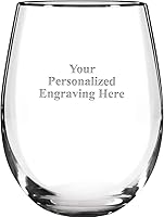 Personalized 18.1oz Stemless Wine Glasses - Laser Engraved Custom Gifts by CrownAwards, Wedding & Holiday Favors