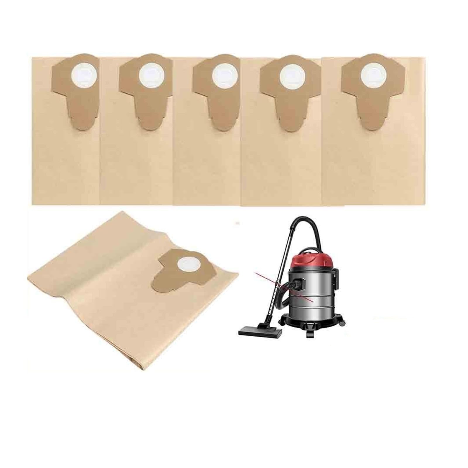 Bolsas De Papel For Aspiradoras En Seco Y Húmedo De 20 Y 30 Litros, Compatibles Con Einhell BT-VC1250S/BT-VC1250/TC-VC 18/20 Li S-Solo (5/10 Unidades)(30L-10PCS)