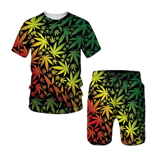 Ensemble de vêtements de sport homme imprimé 3D pour vos vacances à la plage et soirées hip hop