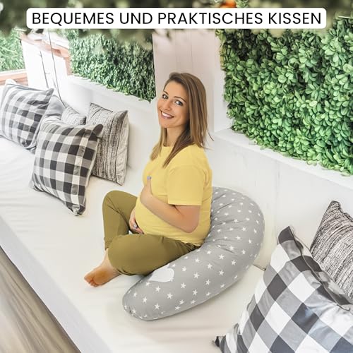 Amilian Stillkissen XXL - Schwangerschaftskissen & Seitenschläferkissen Baby - Pregnancy Pillow und...