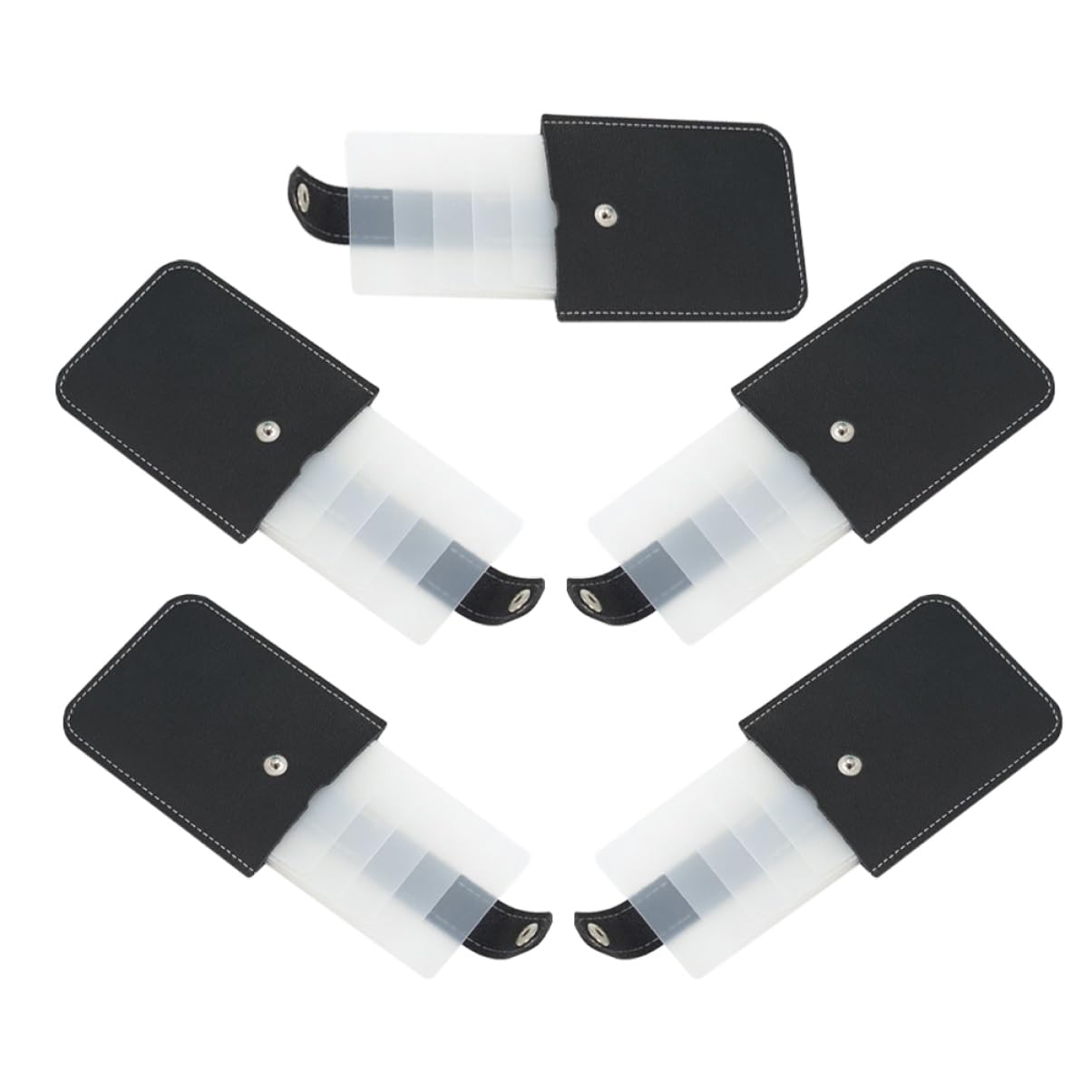 DOITOOL 5Pcs Pull Out Card Holder Multi Organizer Portable Card Container Card Sleeve for Business Cards Credit Cards Id Cards and Compact Design