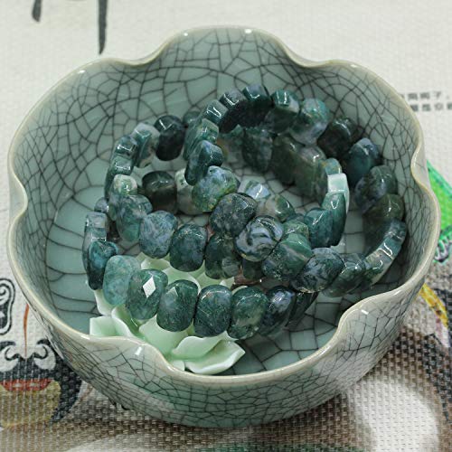 Keleny Semi Precious Stones S Shape Faceted Beaded Stretchable Crystal Bangle 7.5 Inch Unisex3