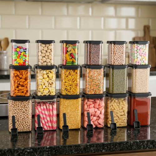 Image of Kitchen Storage Set Of 18 Airtight Containers Set For Kitchen Storage And Containers Box For Pantry Organization And Container For Kitchen Accessories Items & Storage Set of 18-(350ml+650ml+950ml)