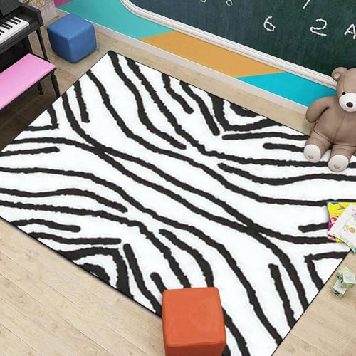 Tapis de salon 180x280 cm lavable en flanelle à rayures - 3