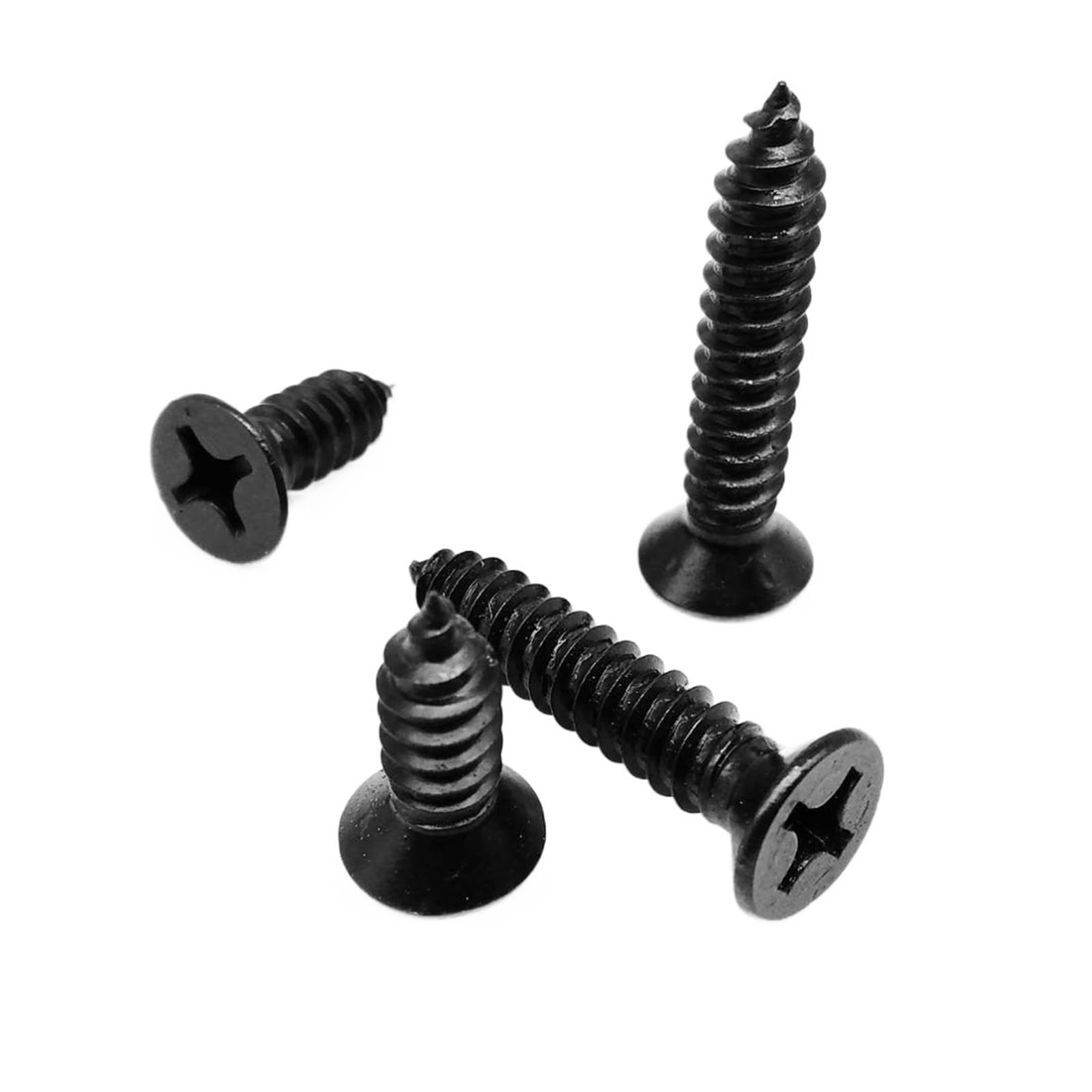 5/50 Stück M4,2 M4,8 M5,5 M6,3 Schwarz 304 Edelstahl Kreuz Phillips Flachsenkkopf Selbstschneidende Schraube Holzschraube (Size : 5pcs M5.5x50mm)
