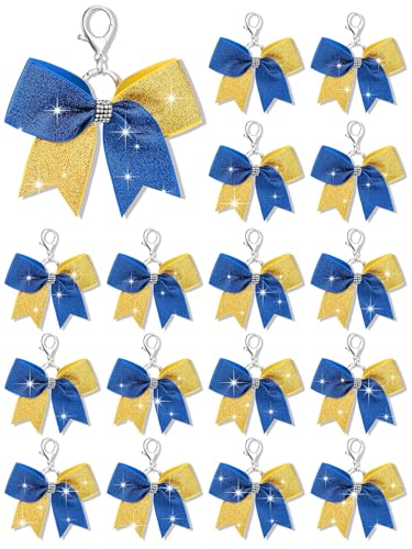 Image of Tondiamo Cheer Bow Keychain Cheer Keychain with Rhinestones Cheerleader Keyrings for Team Gift Cheerleading Sports Accessory