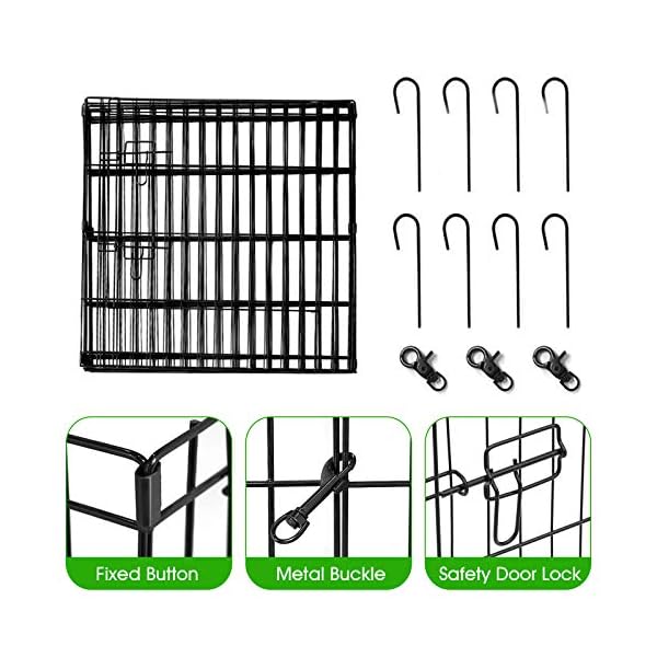 Pet-Dog-Playpen-Foldable-Puppy-Exercise-Pen-Metal-Portable-Yard-Fence-for-Small-Dog-Travel-Camping-8-Panel-24-24-24x24 Foldable Puppy Exercise Pen