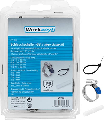 Werkzeyt ZYT167 Lot de 56 colliers de serrage pour diverses fusibles et fixations de tuyaux de jardin Cover