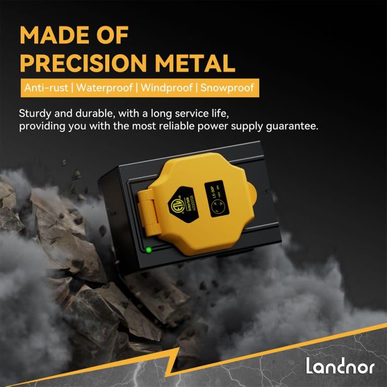 30AMP 25Feet Generator Cord with Pre-drilled Power Inlet Box, 4-Prong 125V/250V NEMA L14-30P Male to L14-30R Female, 10 Gauge SJTW Twist Locking with Inlet Box for Generator to House, UL&ETL Listed - Image 5