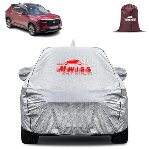 Image of Waterproof Car Body Cover for Honda Elevate | Mirror & Antenna Pocket Anti-Scratch with Soft Cotton Inner Lining Triple Stitched Protection| Heat Resistant | Rain Protection (Silver)