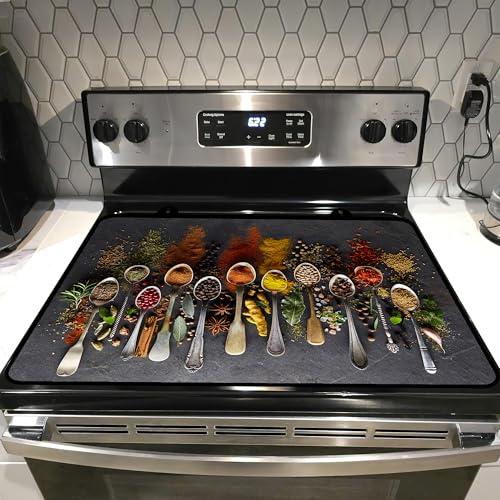 Image of Stove Top Covers for Electric Stove, Glass Stove top Cover 28 inchx 20 inch