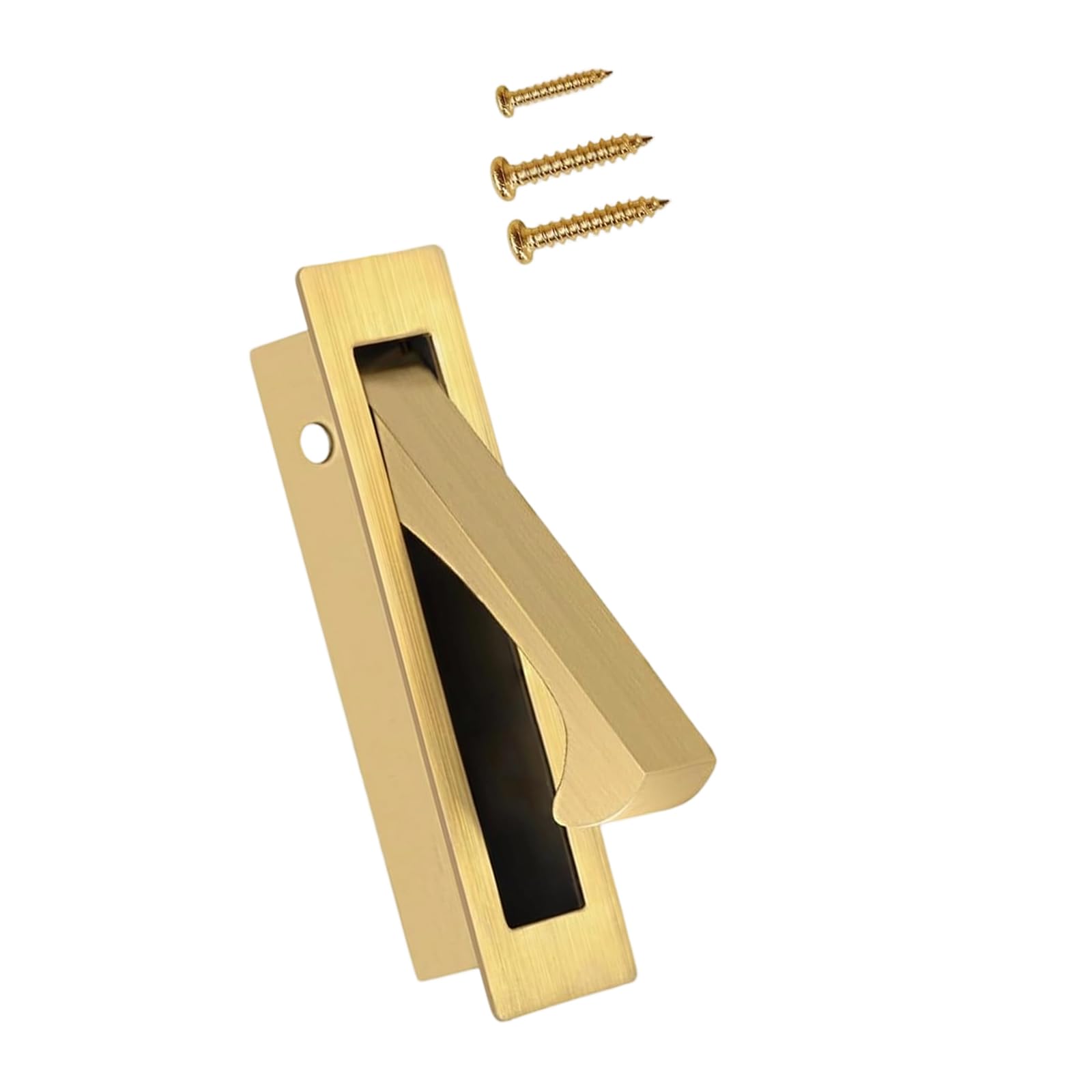 Zyouqi Gold Stainless Steel Sliding Door Handle Cabinet Door Pull Recessed Finger Flush Pulls For Closet, Sliding, Barn Doors Stainless Steel Handle