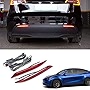 Bomely Fit Tesla Model Y 2020 2021 2022 2023 Rear Fog Lights LEDs Reflector Lamps Waterproof Fishbone Type Lights Assemblies for Tesla Model Y 2 Pcs Accessories (Model Y)