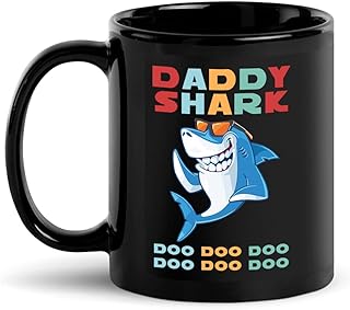 Vintage Daddy Shark Doo Doo Doo Mug, Family Shark Mug, Dad Shark, Daddy Shark, Dad Mug, Gift For Dad, New Dad Mug, Daddy To Be Gifts, Father's Day Mug Gift, Christmas Black Coffee Mug