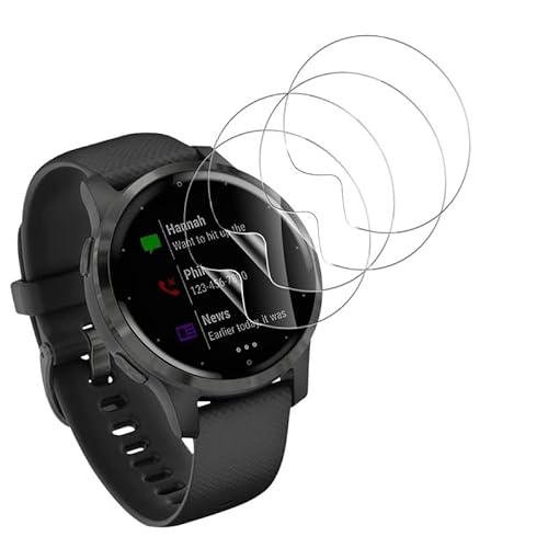 Joywing für 4 Stück Folie Garmin Vivoactive 4 Schutzfolie Weich TPU Panzerfolie Garmin Vivoactive 4 PanzerSchutzglas, HD Klar Blasenfreie Bildschirmschutz Handyglas