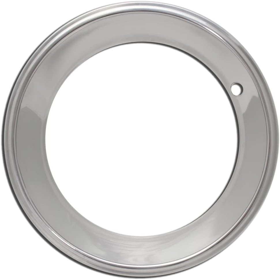 OxGord Beauty Trim Rings for 15 inch Rally Wheels 3 inch Deep, Rally Polished Stainless Steel with 360 Degrees Saw Tooth Clip Retention - 4 Pack