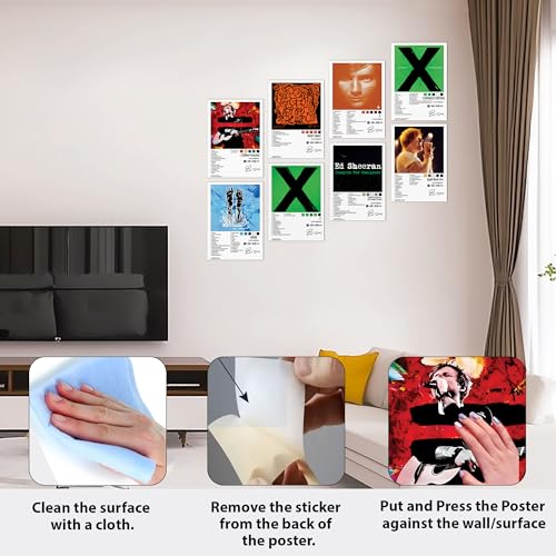 Image of Wonder Hub Wall Posters 8x12 inch (A4 Size) Included Self Adhesive on Back Wall Decor Posters Wall Art For Bedroom, Living room, Office, Dining Room (Ed Sheeran)