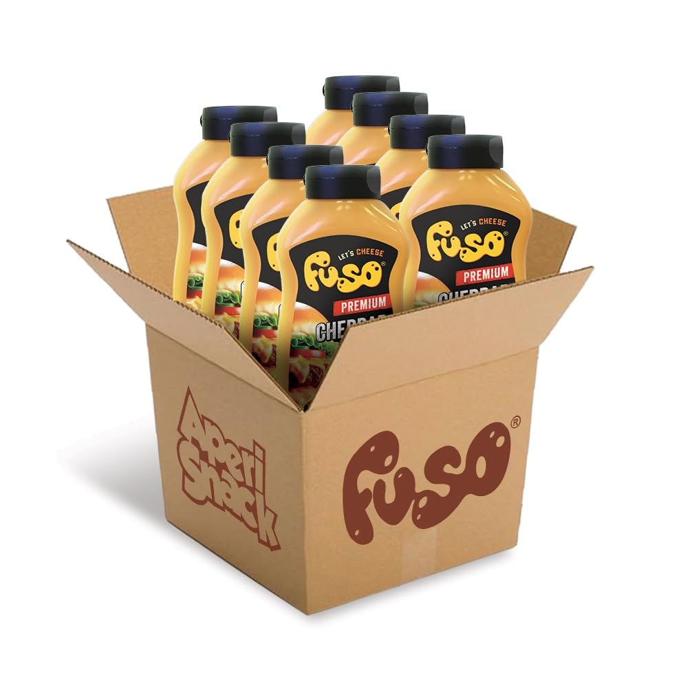 Aperisnack® - AP05.006.12 - FUSO® Premium Cheddar Squeeze da 950 g – Box 7,6 kg (8 pezzi x 950 grammi)