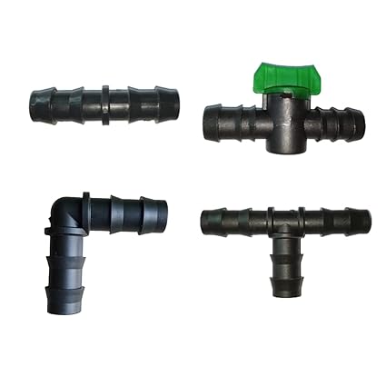 NEXTGEN AGRO Drip Irrigation Accessories 16mm Elbow Joiner Straight Tee Connector Combo Pack (40)