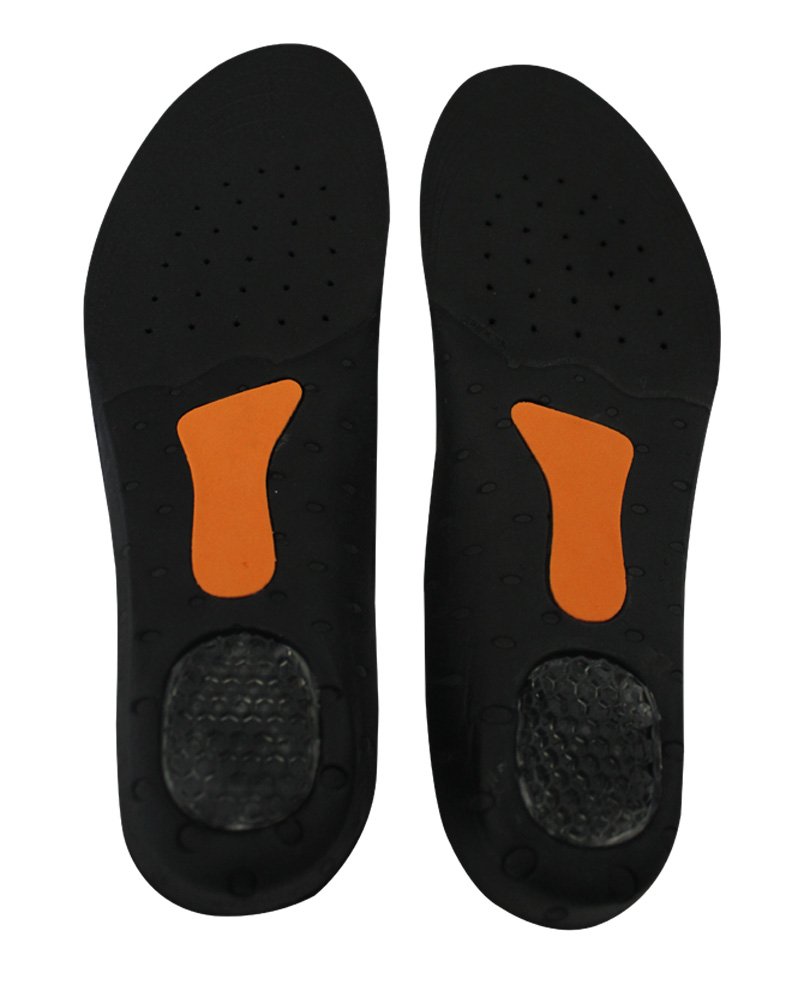 Gel Heel+ Odour Free +Metatarsal Cushion+Arch Support Full Foot Orthotic Insole (Ladies' All Black: UK 2.5-6; EU 35-39; US 5-8.5)