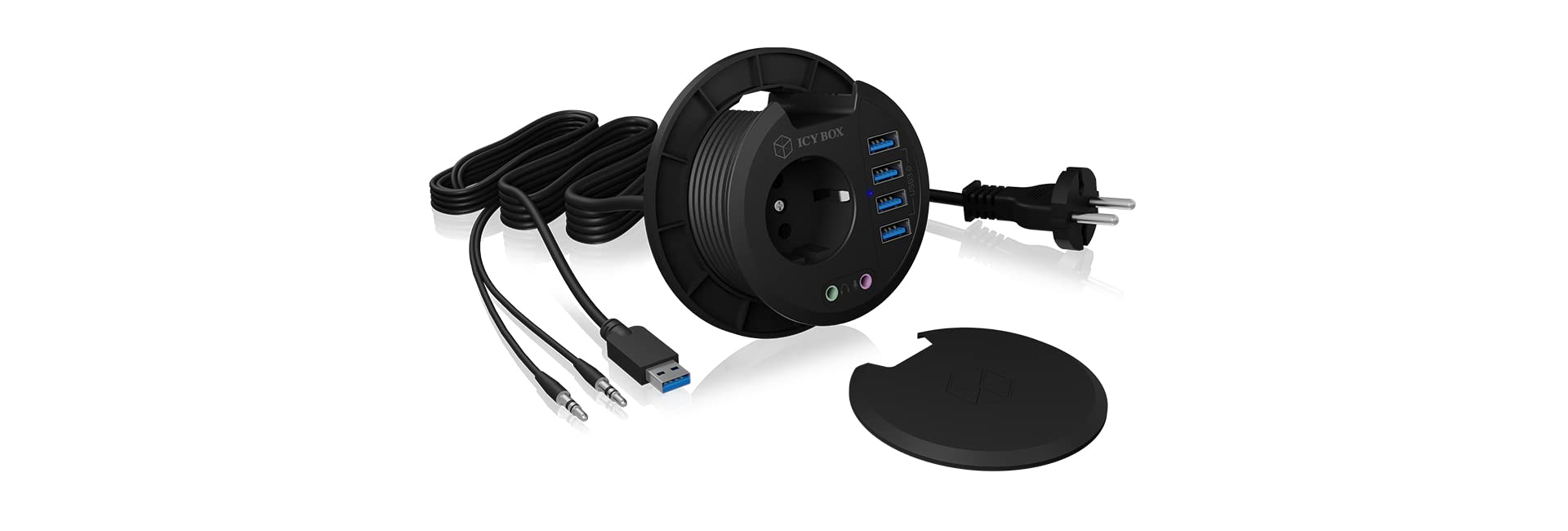Hub 4-portowy IcyBox USB 3.0 IB-Hub 1430 koncentrator stołowy zewnętrzny retail