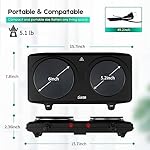 CUKOR Electric Hot Plate, Double Cast Iron 2 Burner, 1800W Countertop Burner, Dual Electric Stove Burners, Portabel Electric Cooktop, Portabel Double Burner for Cooking - Image 3