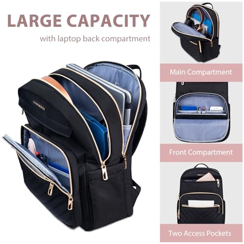 Image of VANKEAN 15.6 Inch Laptop Backpack for Women Work Laptop Bag Stylish with USB Port