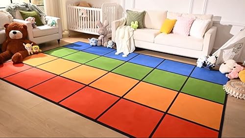 Miniatura 9 de Alfombra educativa de lunares de 8 x 12 pies, 24 asientos para clase Estampado de puntos,Multicolor,https://www.amazon.com/dp/undefined