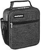 MAZFORCE Original Lunch Bag Insulated Lunch Box - Tough & Spacious Adult Lunchbox to Seize Your Day (Iron Grey - Lunch Bags Designed in California for Men, Adults, Women)