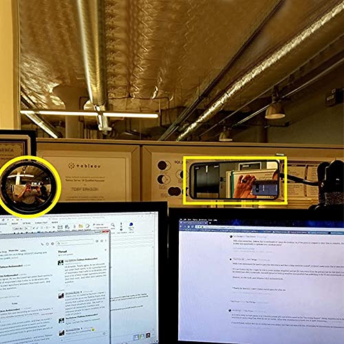 Ampper Glass Clip On Security Mirror, Flexible Convex Cubicle Mirror For Personal Safety And Security Desk Rear View Monitors Or Anywhere (6.69" X 2.95", Rectangle) #TOP1