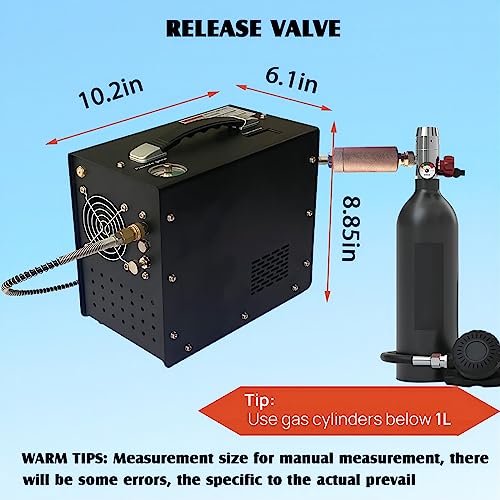 Image of PCP Air Compressor 4500Psi /30Mpa Water /Oil Free Air Pump Rifle /Pistol Paintball Cans Powered 12V DC /110V AC For Home Use With Power Converter And Oil-moisture Filter Easy Carry