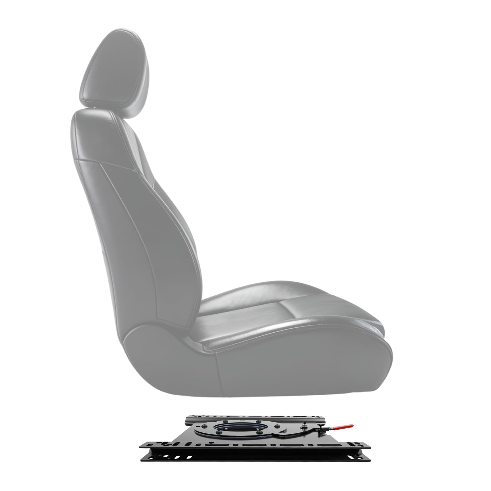 Supporto per sedile girevole a 360°, per veicolo, base in acciaio lucido e scorrevole, adatto per Mercedes Sprinter Ford Transit T5 T6 Passeggero 46 x 46 cm