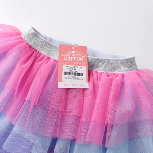 DXTON Toddler Girls Tutu Leggings with Skirt Stretchy Ruffle Capri Footless Skirted Pant Birthday Party for Kids 3-10 Years2